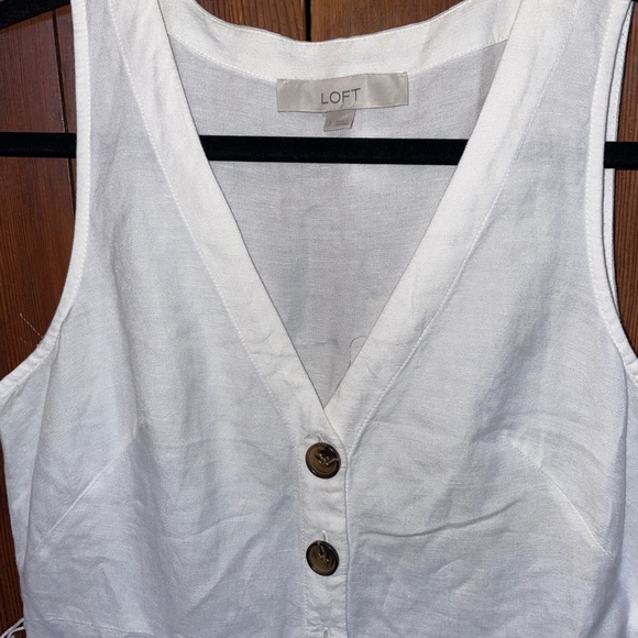 Loft white linen dress Size 0 - Picture 4 of 5